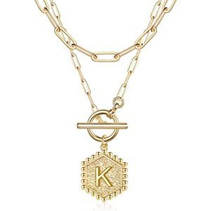 Layered Gold Necklaces for Women, 14K Gold Plated Paperclip Chain Necklace Gold